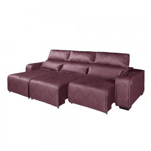 Imagem do Produto Estofado Maximus Sofa Retratil Reclinavel 3 Lug 3,20 Vinho