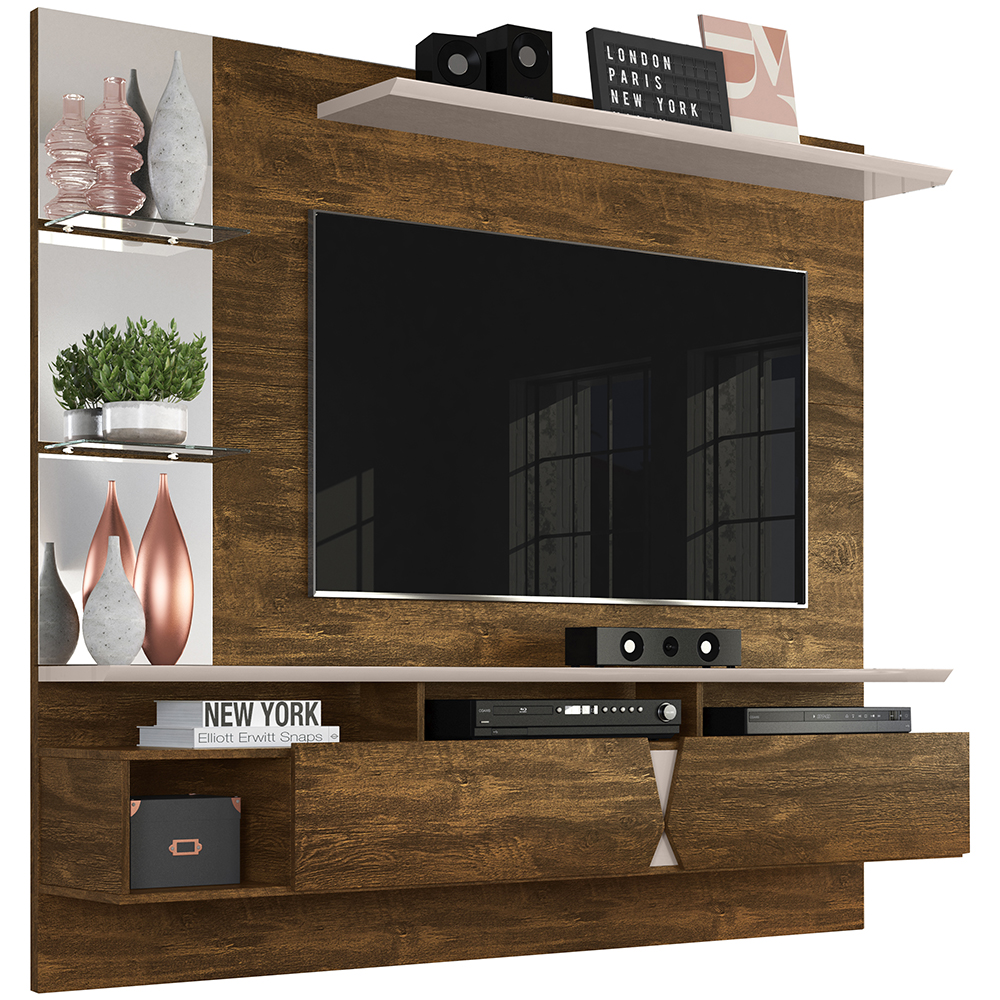 Zoom Painel Home Intense Lukaliam p/Tv 55¨ Canela Off White