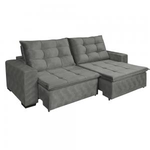 Imagem do Produto Estofado Topazio Sofa Retratil Reclinavel 2 Lug 2,30 Cinza